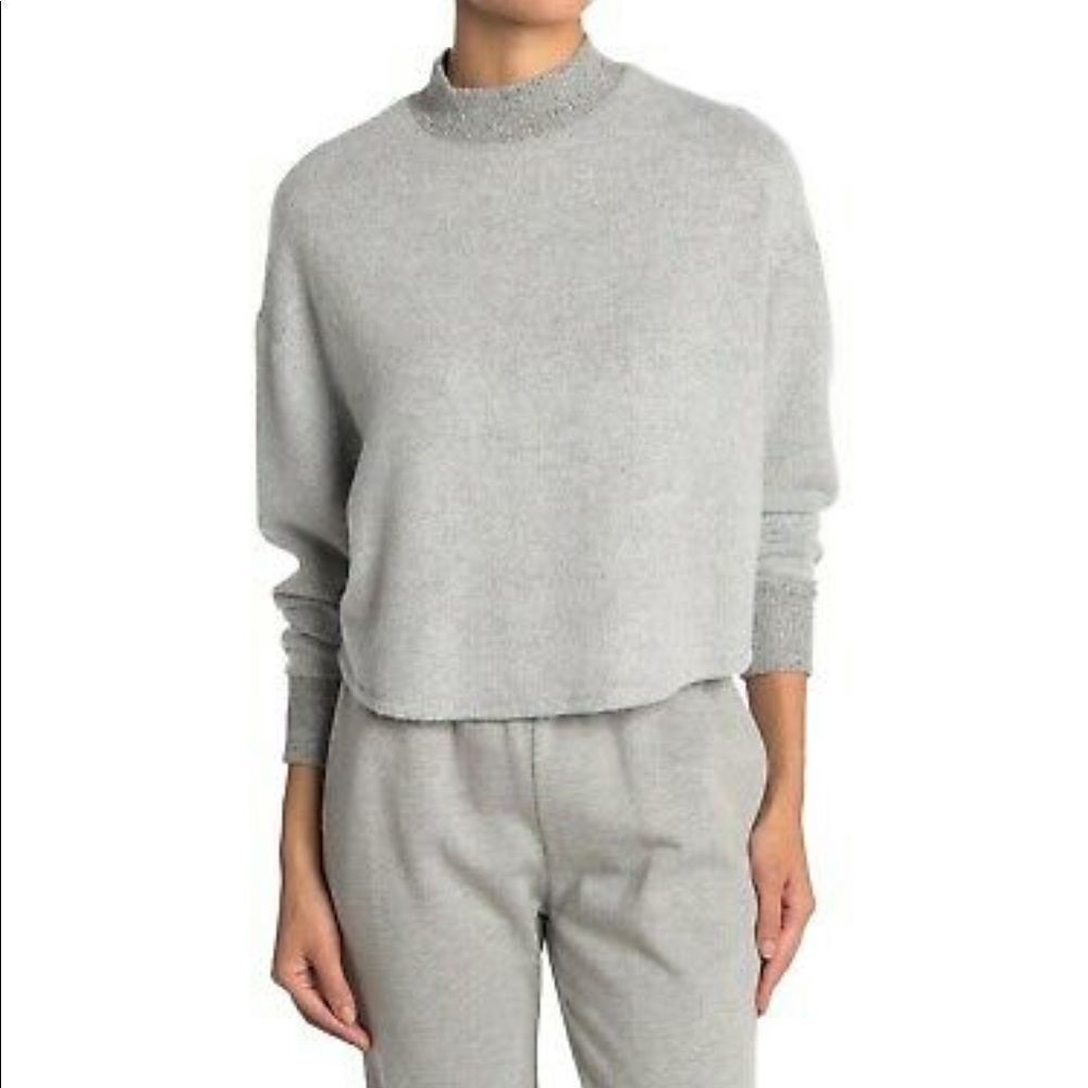Socialite Winter Top Brushed Mock Neck Long Sleeve Pullover In Grey XL Nordstrom